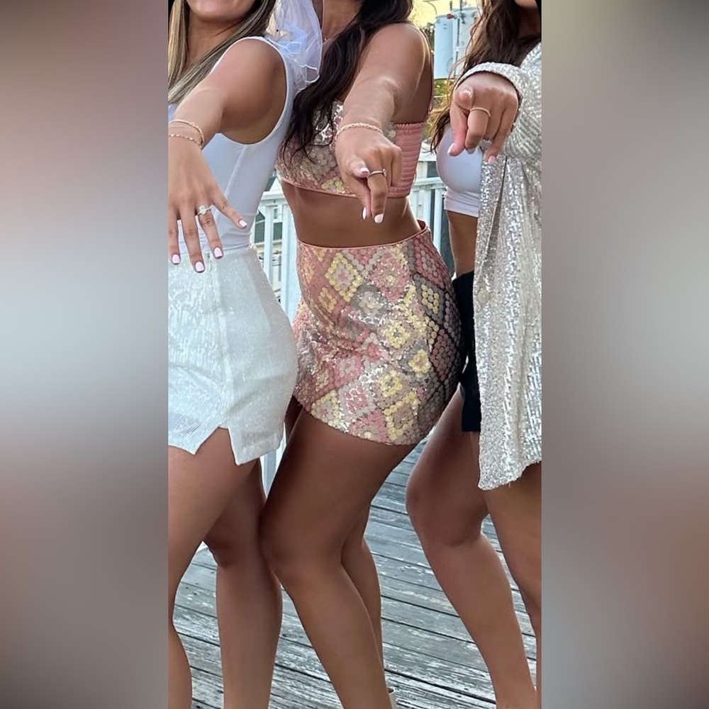 Caroline Constas Diamond Pattern Sequin 2-Piece C… - image 2